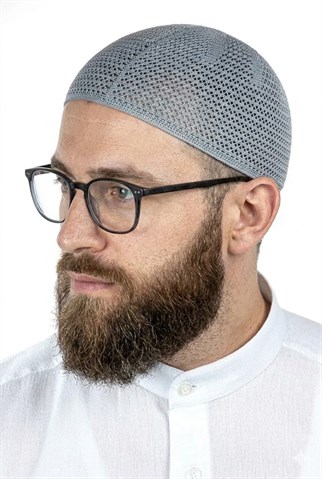 Lüks Çelik Örme Namaz Takkesi Siyah