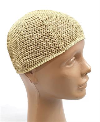 Lüks Merserize Örgü Takke Beyaz