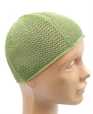 Lüks Merserize Örgü Takke Çağla Yeşili