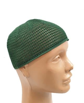 Lüks Merserize Örgü Takke Zümrüt Yeşili