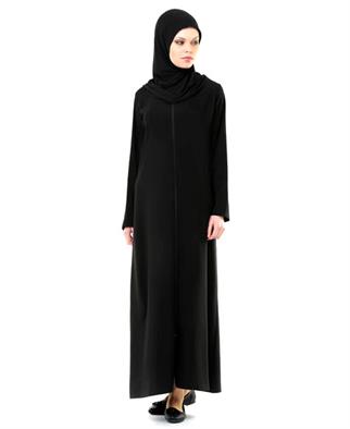 Namaz Elbisesi - Örtülü Fermuarlı - Siyah - No:25 Annelere Özel Hediye