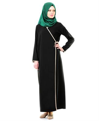 Namaz Elbisesi - Yandan Bağlamalı - Siyah - No:13