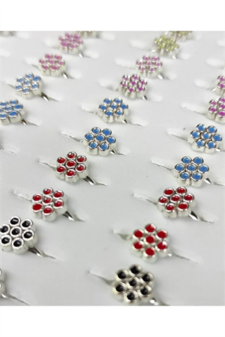 Papatya Motifli Hediyelik Çocuk Yüzükleri 60 lı Paket