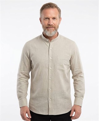 Semerkant Hakim Yaka Keten Erkek Gömlek - No:6022