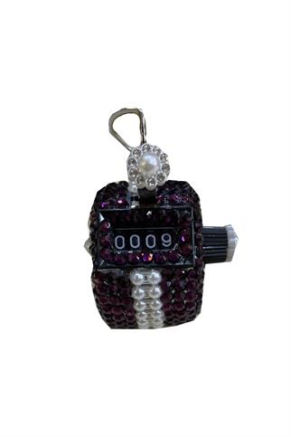 Taşlı Metal Zikirmatik Mor