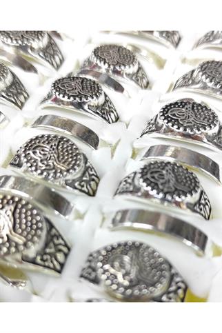 Tuğralı Oval Tasarım Hediyelik Erkek Yüzük 42 li