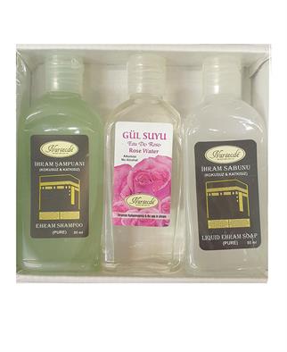 Üçlü İhram Sabun Şampuan Gülsuyu Seti 