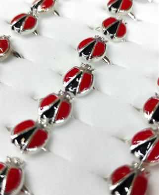 Uğur Böceği Motifli Hediyelik Çocuk Yüzükleri 60 lı Paket