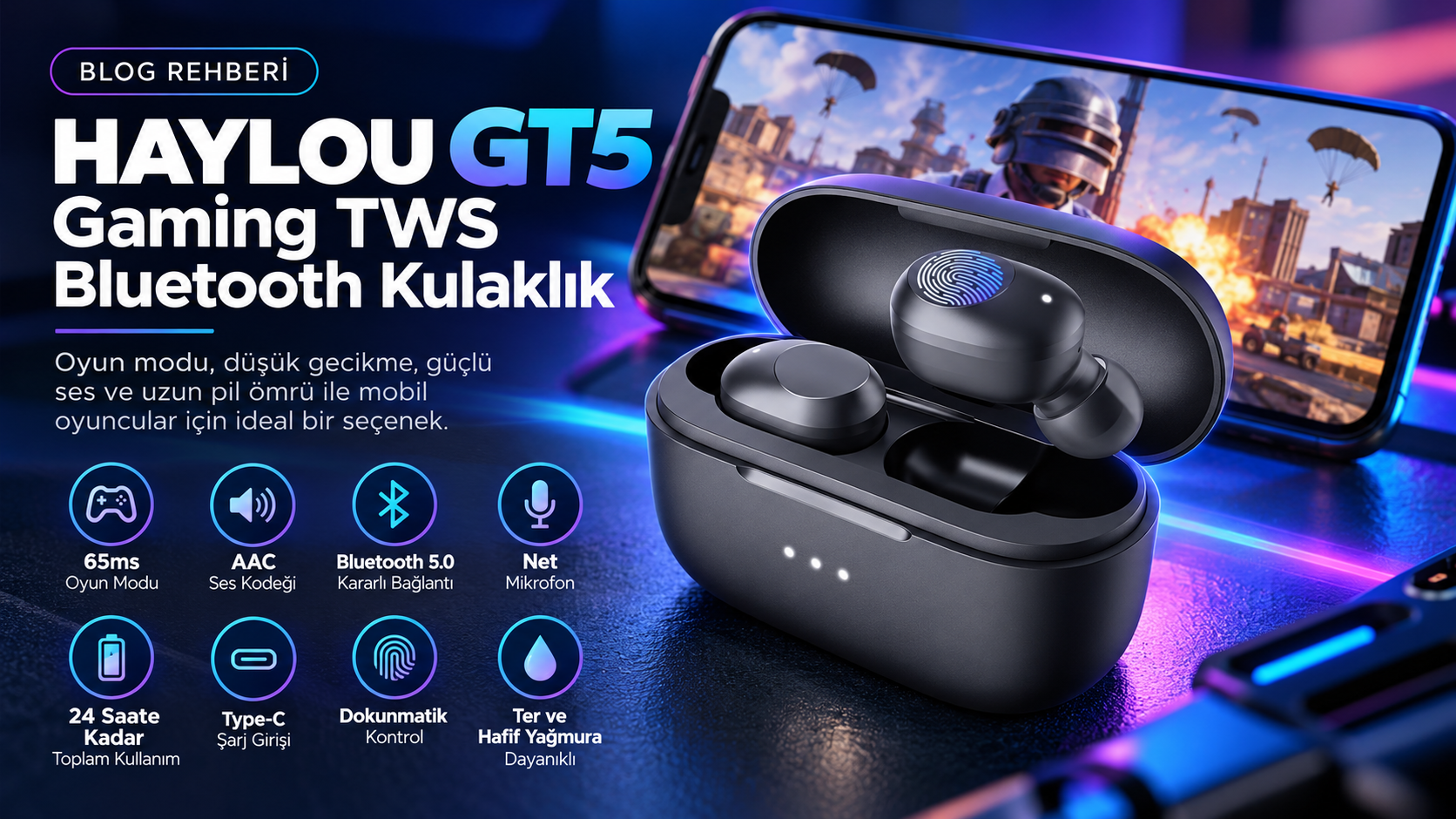 Haylou GT5 Gaming TWS Bluetooth Kulaklık İncelemesi: Düşük Gecikme, Surround Ses ve Net Mikrofon
