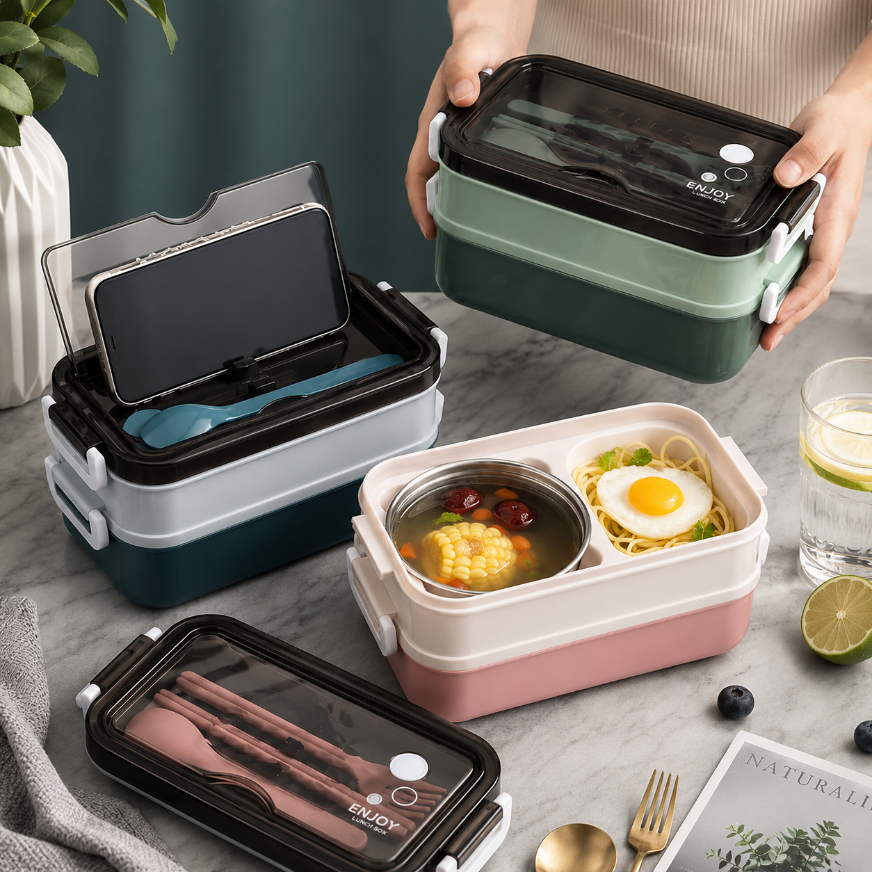 Yemek Taşımanın Yeni Yolu: 3 Katlı Isı Yalıtımlı Paslanmaz Çelik Lunch Box