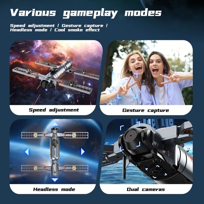  AE22 GPS Destekli HD Kameralı Katlanabilir Drone Brushless Motor, Wi-Fi Canlı Görüntü, 360 Dönüşlü Drone