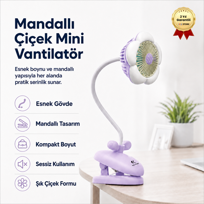  KTFN-14 Şarjlı El Fanı Sessiz Mini Soğutucu Vantilatör