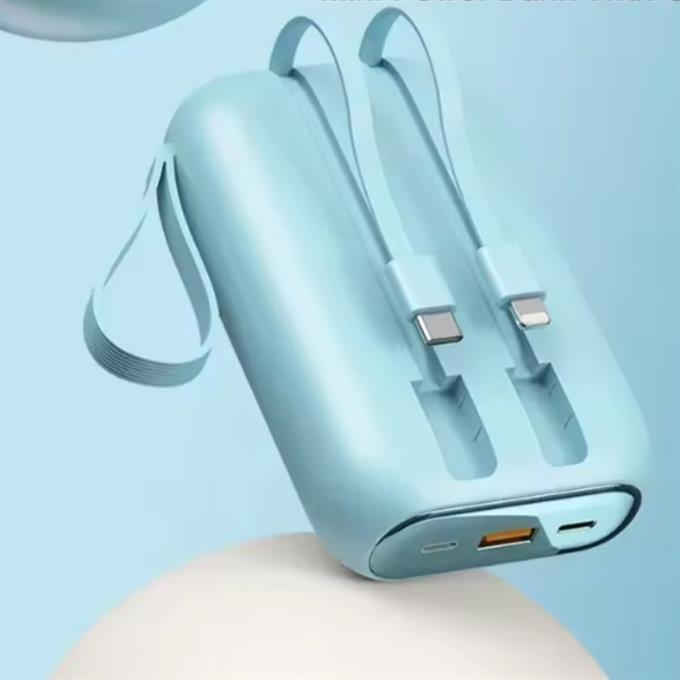 20.000mAh Dijital Göstergeli Dahili Çoklu Kablolu Taşınabilir 22.5W Hızlı Şarjlı Powerbank Hafif Mini Boyut Minimalist Tasarım Asma Aparatlı 