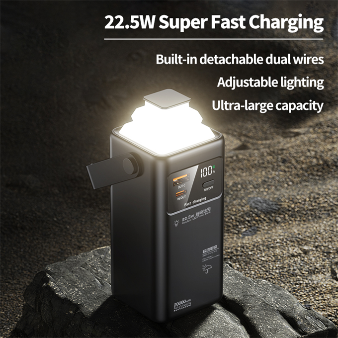 20000Mah Powerbank 22.5W Hızlı Sarj Led Ekran El Feneri