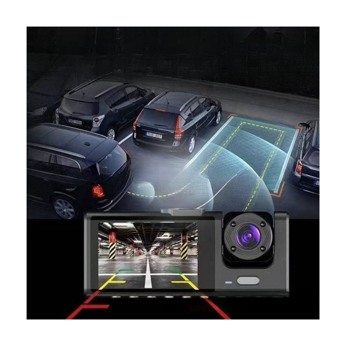4 İnç Ekran Çift Lensli Araç İçi Kamera - 170° Geniş Açı Full HD Ön ve Arka Kayıt Park Monitörü