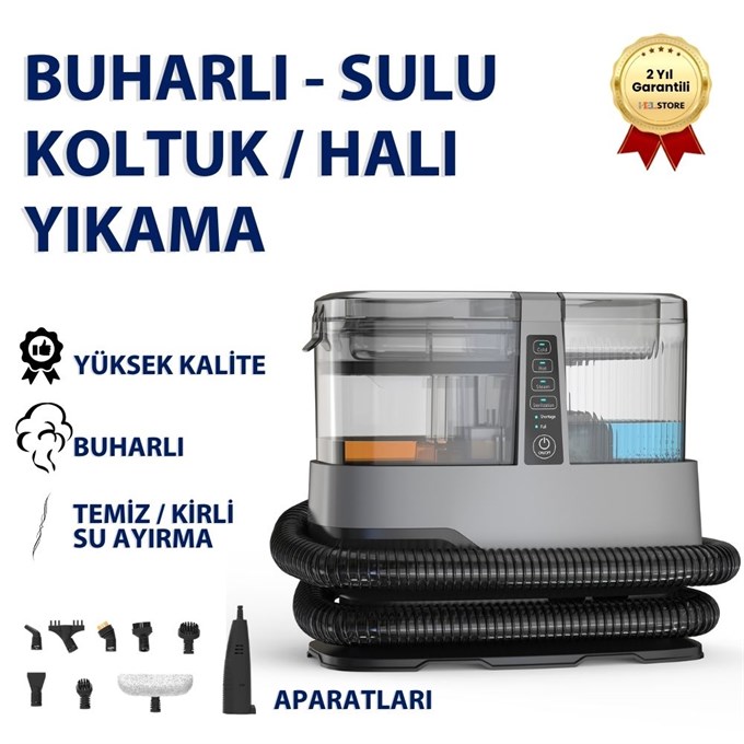 4 Modlu Çok Amaçlı Buharlı Koltuk ve Halı Yıkama Makinesi, Vakumlu Leke Çıkarıcı Temizlik Robotu 
