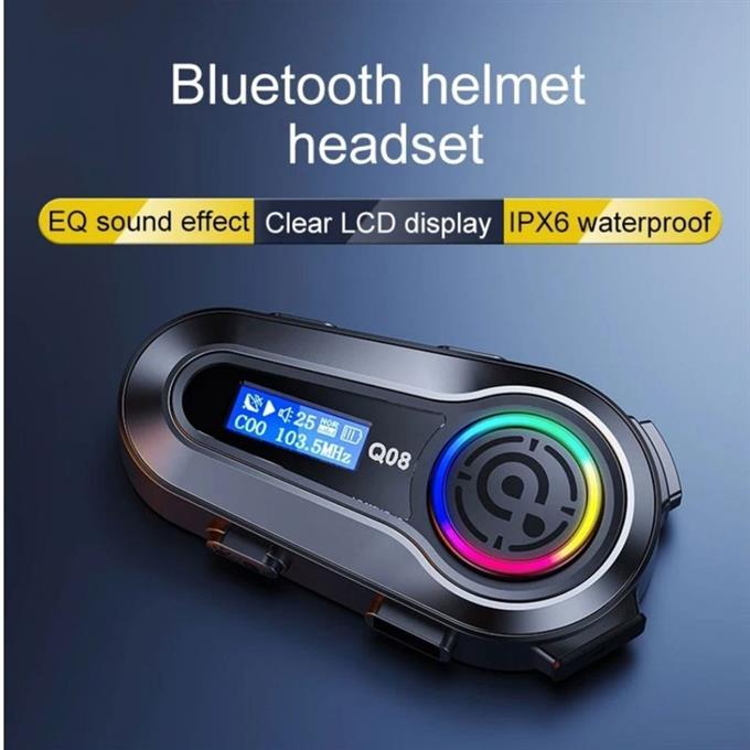 Q082x 5.3 İki Telefon Uyumlu Yeni Nesil RGB Işıklı Intercom Motosiklet Kask Kulaklık Motorsiklet Intercom
