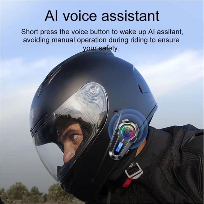 Q082x 5.3 İki Telefon Uyumlu Yeni Nesil RGB Işıklı Intercom Motosiklet Kask Kulaklık Motorsiklet Intercom