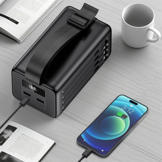 60000 mAh Taşınabilir Şarj Cihazı 22.5W Hızlı Şarj Çoklu Çıkışlı Kamp ve Seyahat Powerbank