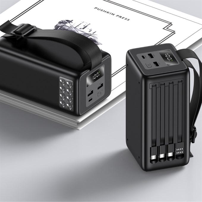 60000 mAh Taşınabilir Şarj Cihazı 22.5W Hızlı Şarj Çoklu Çıkışlı Kamp ve Seyahat Powerbank