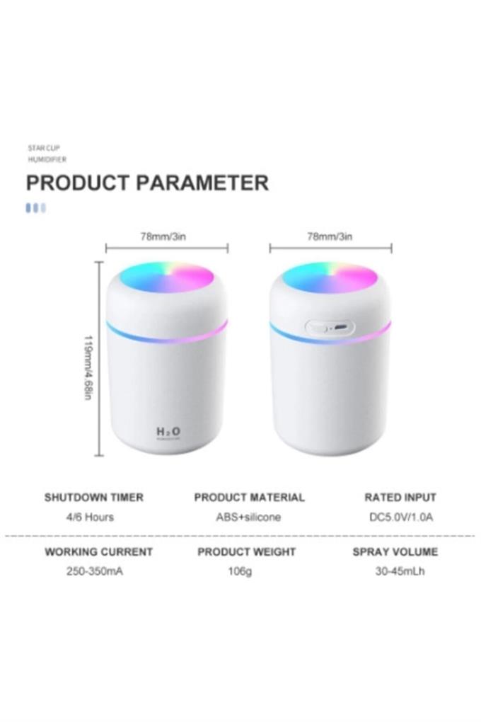 Hava Oda Araç Nemlendirici Buhar Makinesi Sessiz Taşınabilir USB Uyumlu Ortam Araç için Nem Desteği