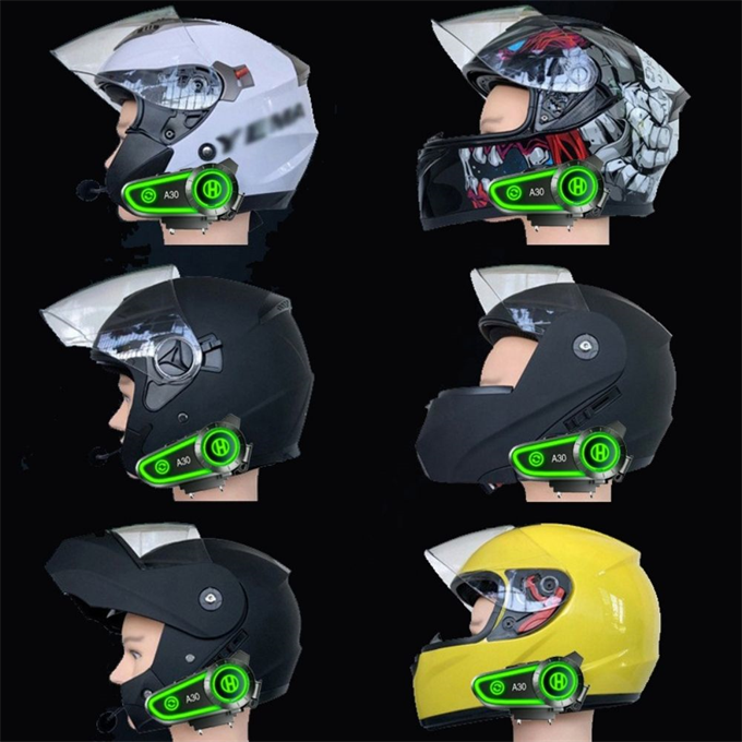 A30 IPX7 Su Geçirmez RGB Wireless Interkom Motor Motosiklet Stereo Kask Kulaklığı