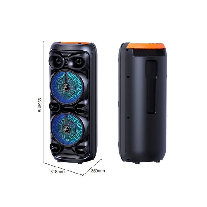 ABS-8207  D28 RGB Işıklı Mikrofonlu Kumandalı USB/tf/BT/fm/aux Bluetooth Hoparlör Siyah