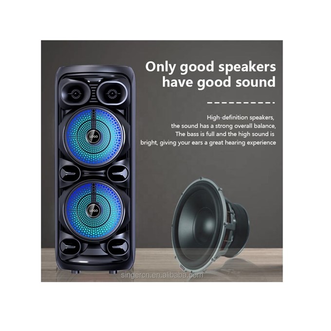 ABS-8207  D28 RGB Işıklı Mikrofonlu Kumandalı USB/tf/BT/fm/aux Bluetooth Hoparlör Siyah