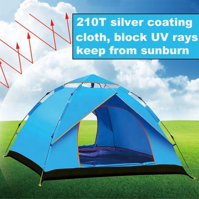 AC6635 Outdoor Otomatik Kamp Çadırı 200x200x135 cm Su Geçirmez Güneş Korumalı Kolay Kurulum 4 Kişilik