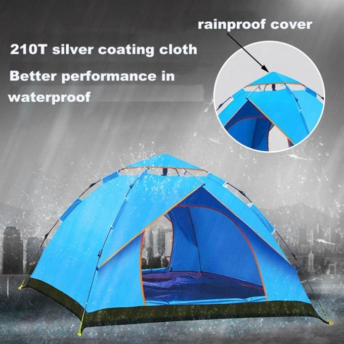 AC6635 Outdoor Otomatik Kamp Çadırı 200x200x135 cm Su Geçirmez Güneş Korumalı Kolay Kurulum 4 Kişilik