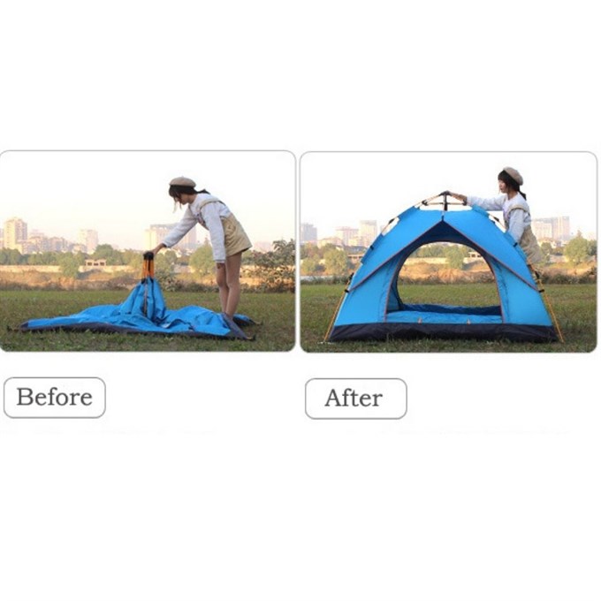 AC6635 Outdoor Otomatik Kamp Çadırı 200x200x135 cm Su Geçirmez Güneş Korumalı Kolay Kurulum 4 Kişilik