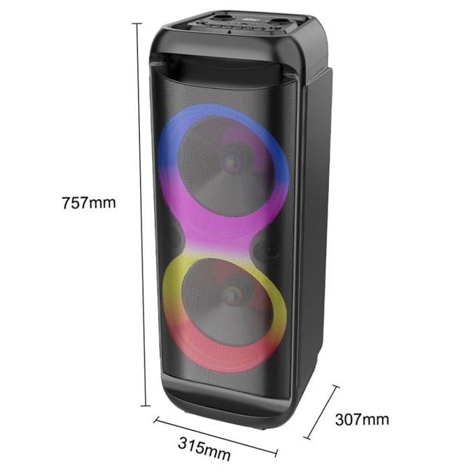 ACL Mikrofonlu Karaoke Bluetooth Hoparlör Kablosuz Şarjlı Işıklı Taşınabilir Müzik Sistemi 