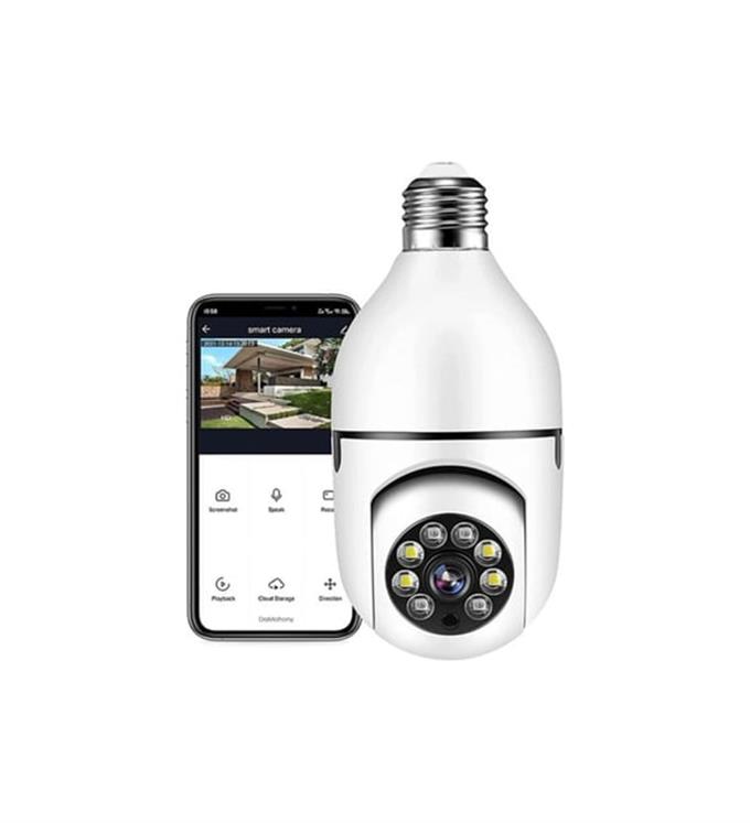 360 Derece Ampul Wifi IP Güvenlik Kamerası Duy Girişli Gece Görüşlü Hareket Sensörlü