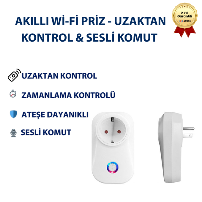 AP001 Akıllı Wi-Fi Priz, Uzaktan Kontrol & Sesli Komut