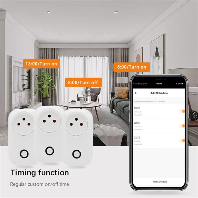 AP001 Akıllı Wi-Fi Priz, Uzaktan Kontrol & Sesli Komut