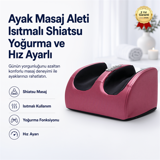 Ayak Masaj Aleti Isıtmalı Shiatsu Yoğurma ve Hız Ayarlı