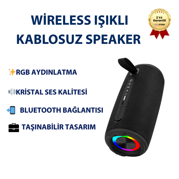 B37 Profesyonel RGB Işıklı Kablosuz Hoparlör