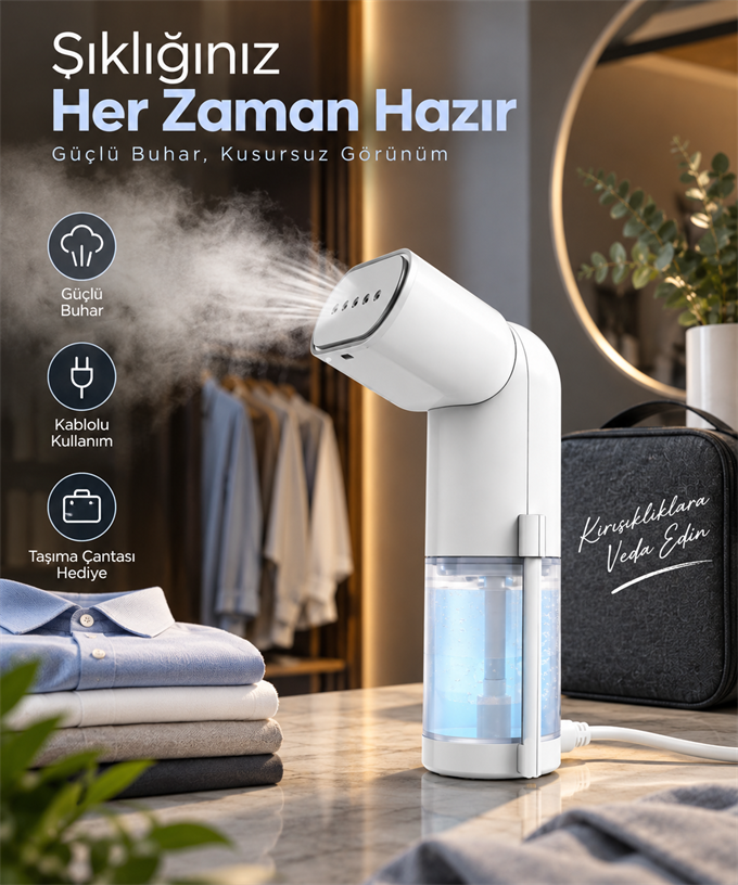 Buharlı Ütü Prizli – Güçlü ve Kesintisiz Buhar Performansı, Kablolu Kullanım, Profesyonel Sonuçlar