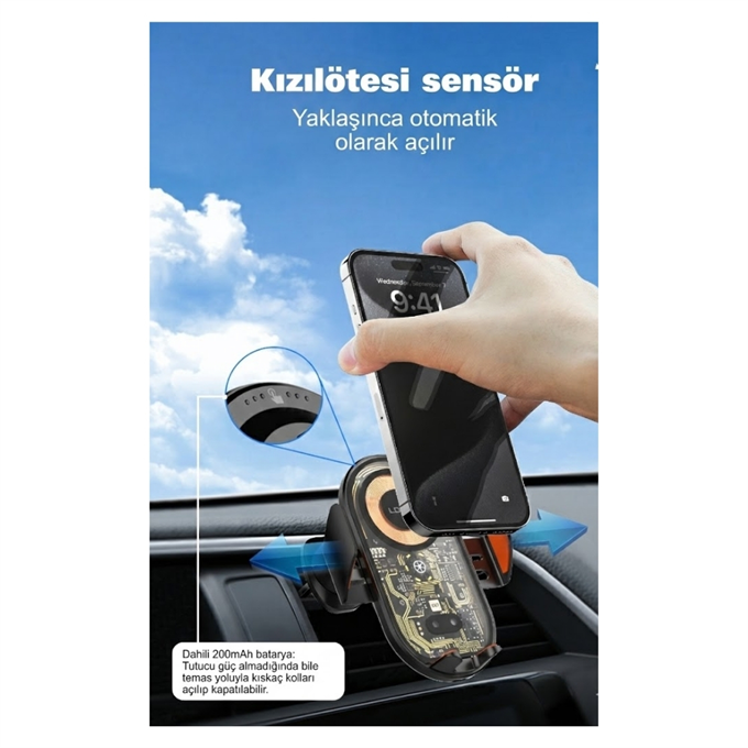 C13 Ultra Güçlü Araç İçi Telefon Tutucu - 360° Dönebilen Universal Cam ve Torpido Uyumlu Sarsılmaz Sabitleyici 