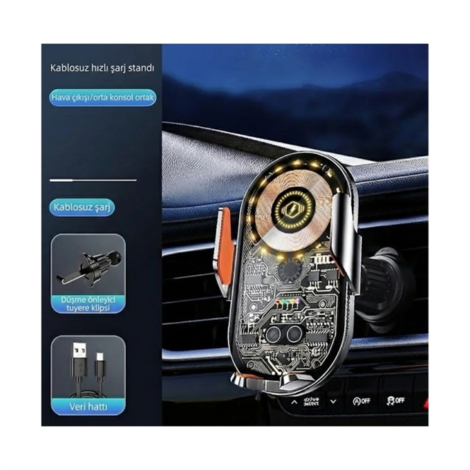 C13 Ultra Güçlü Araç İçi Telefon Tutucu - 360° Dönebilen Universal Cam ve Torpido Uyumlu Sarsılmaz Sabitleyici