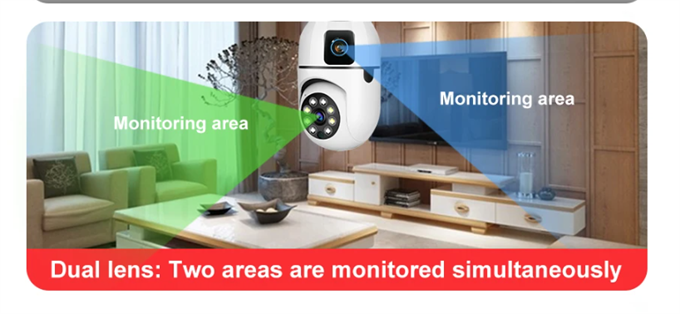 Smart Çift Lensli IP Ampul Kamera Hareketli Gece Görüşlü Ses Kayıtlı Wi-Fi Güvenlik Kamerası 4MP 360 Derece Full HD Duy Girişli