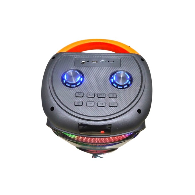 Çift 8 İnç Bass Bluetooth Karaoke Parti Hoparlörü – RGB Işıklı Taşınabilir DJ Speaker, FM Radyo, USB/TF Destekli