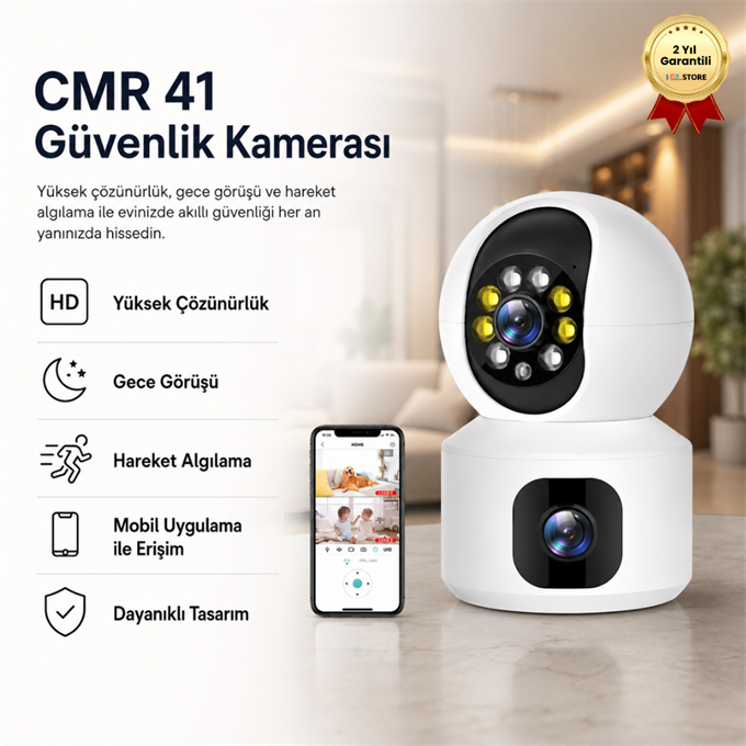 CMR41 hareket sensorlu gece goruslu guvenlık kamerası 