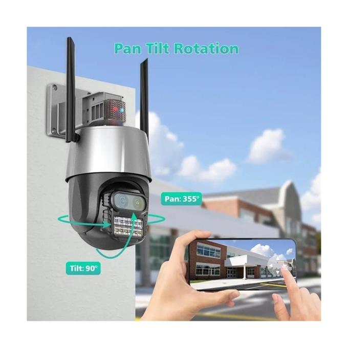 CMR45 4MP Ultra HD Kablosuz Güvenlik Kamerası, 360° Dönebilen Wi-Fi Kamera, Gece Görüş, Hareket Algılama, 2 Yönlü Ses, Uzaktan İzleme | HZLSTORE