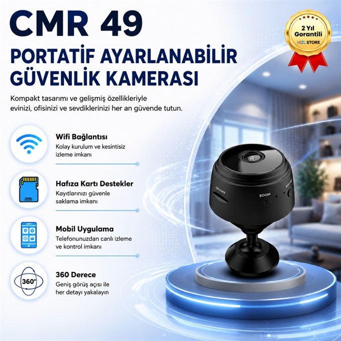 CMR49 Portatif Küçük Ayarlanabilir Güvenlik Kamerası