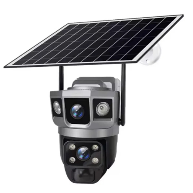 1080P 360 Derece Hareketli Güvenlik Kamera Sensörlü Dış Mekan Kullanımına ve Suya Dayanıklı Solar Panelli Güneş Enerjili IP Kamera