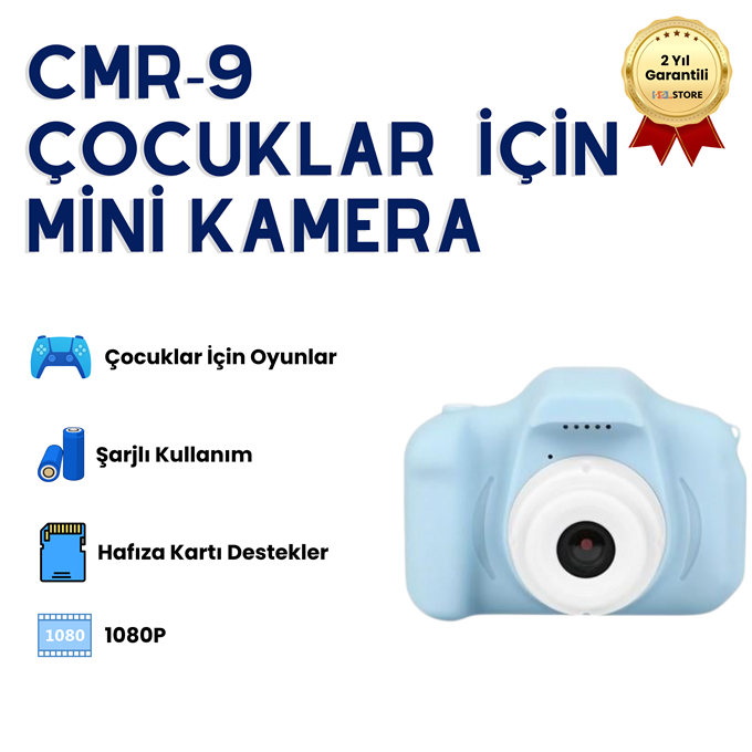 Cmr9 Çocuklar İçin Mini HD 1080P Digital Fotoğraf Makinesi