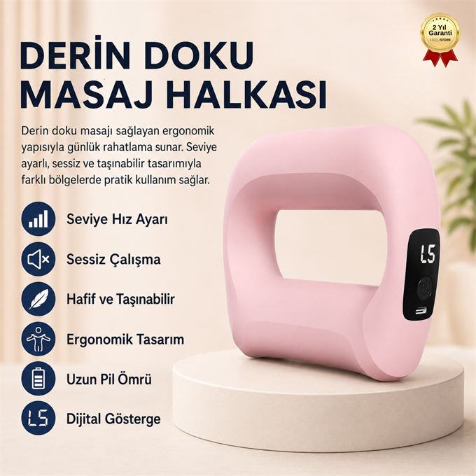 OUTLET/TEŞHİR Derin Doku Masaj Halkası Seviye Hız Ayarlı Sessiz Taşınabilir Masaj Aleti