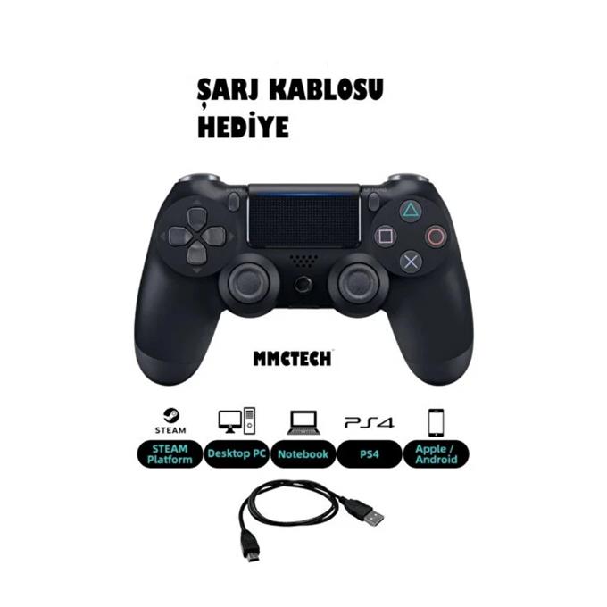 DoubleShock PS4 Kablosuz Oyun Kolu, Yüksek Hassasiyetli Çift Titreşimli Bluetooth Gamepad, Ergonomik Tasarım, PS4 – PC – Android Uyumlu Profesyonel Oyun Kumandası