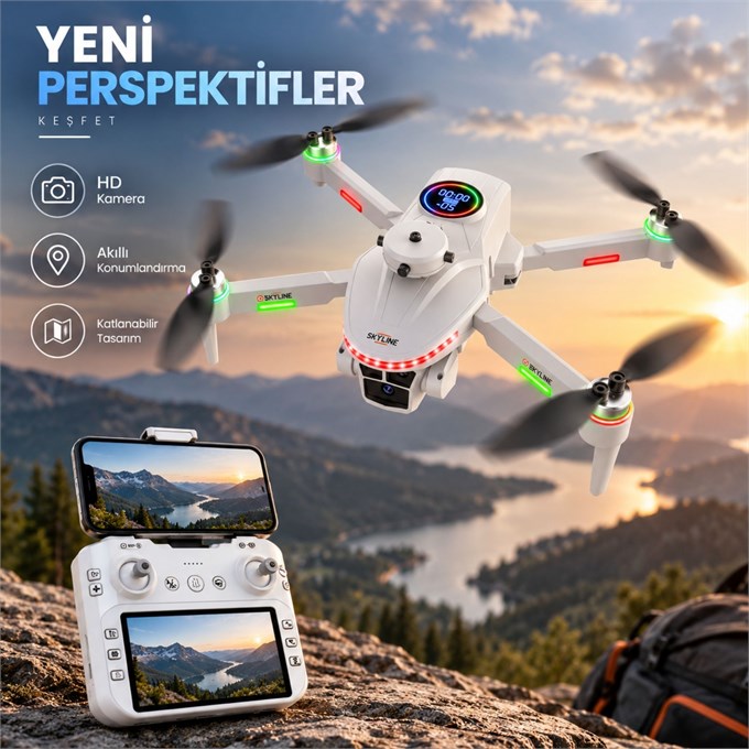 Drone Brushless Motorlu HD Kameralı Katlanabilir 2.4GHz Wi-Fi Canlı Görüntü Aktarımlı L38 Drone